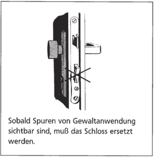 Spuren von Gewaltanwendung am Schloss Spuren von Gewaltanwendung am Schloss