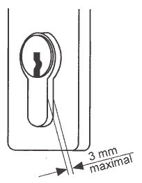 Zylinder mit maximal 3mm Überstand Zylinder mit maximal 3mm Überstand
